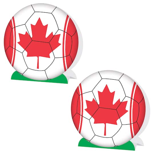 9.25" Canada 3D Soccer Ball Centerpieces, 2ct.